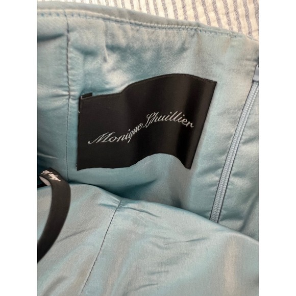 Monique Lhuillier  Strapless Party Dress Ruched Bodice Bubble Hem Cocktail Dress - Picture 6 of 9